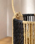 Striped Wire Mesh Lantern Natural-Black