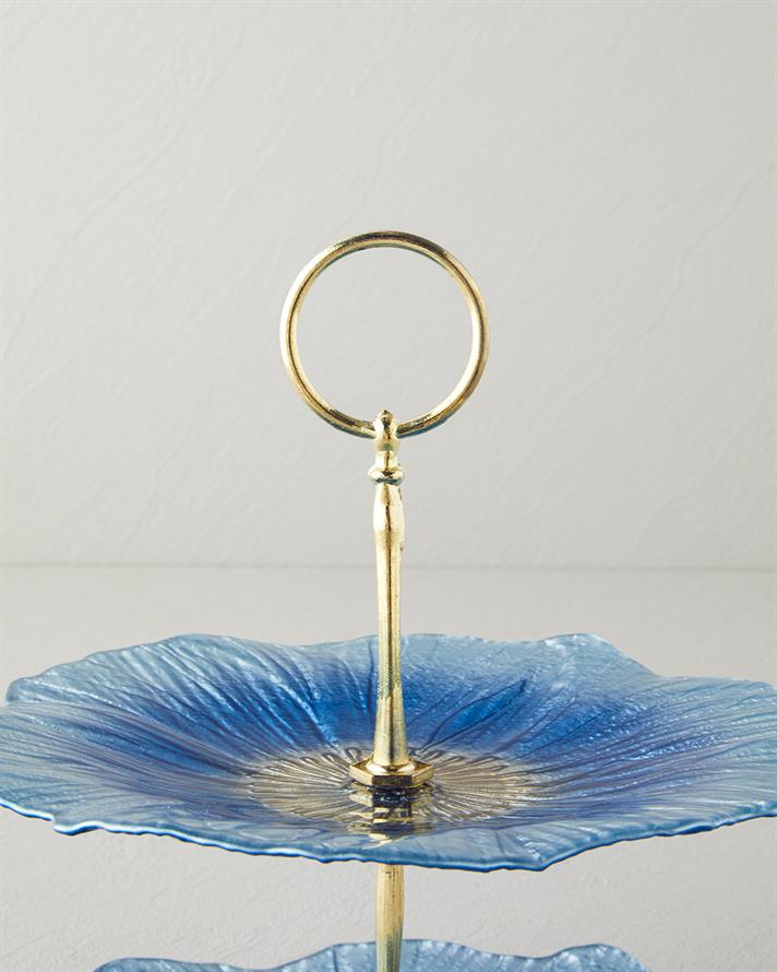 Sunflower Glass Floor Serving 21x28 cm Blue