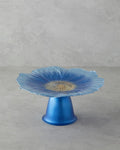 Sunflower Glass Cake Stand Blue