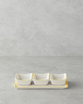 Sunny Ceramic 3 Compartment Breakfast Box 4 Pieces Yellow