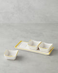 Sunny Ceramic 3 Compartment Breakfast Box 4 Pieces Yellow