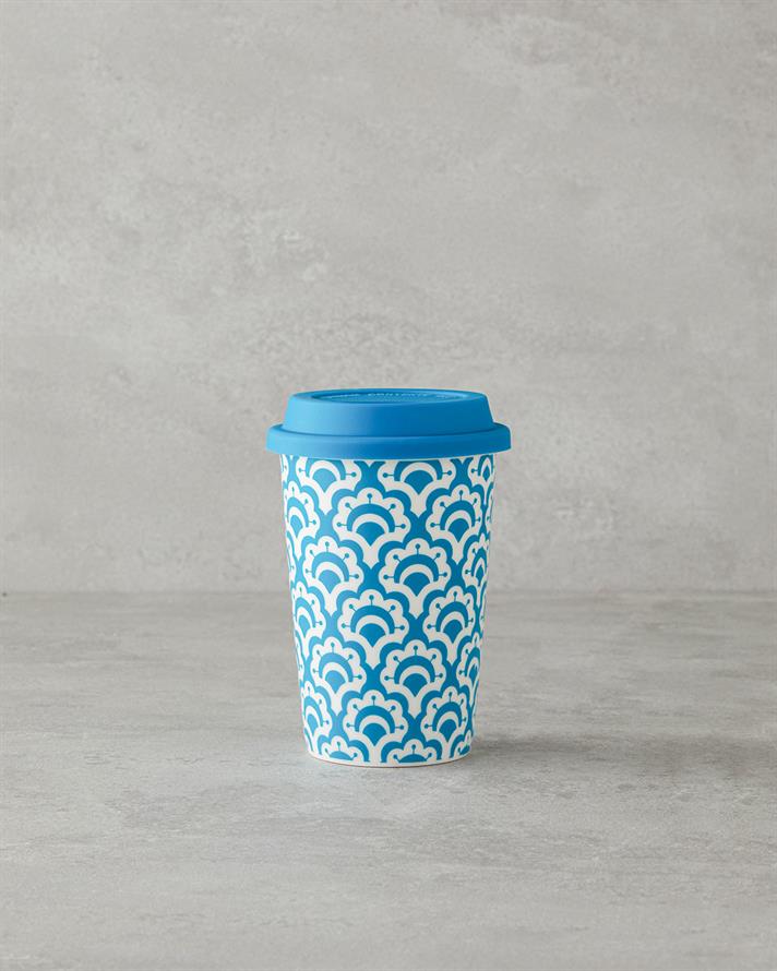 Sunrose Ceramic Silicone Lid Mug Blue