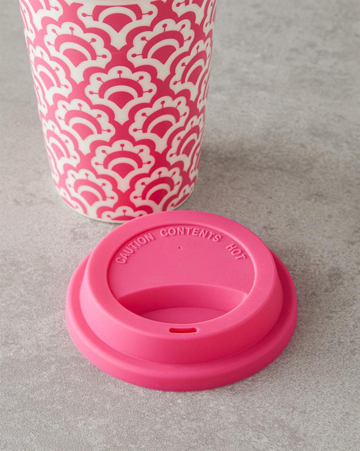 Sunrose Ceramic Silicone Lid Mug Pink