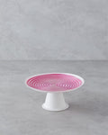 Swirly Glass Cake Stand 21 cm Pink