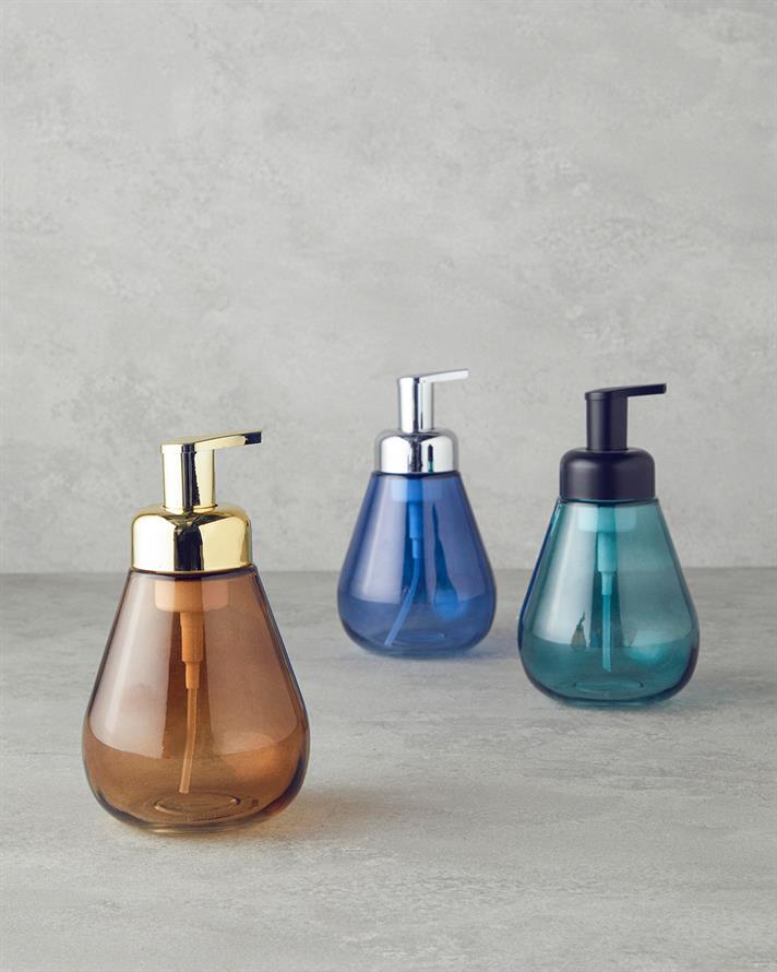 Swita Glass Bathroom Liquid Soap Dispenser Amber