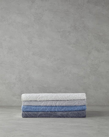 Sylvia Cotton Jacquard Face Towel Set of 4 50x80 cm White-Light Grey-Blue-Anthracite