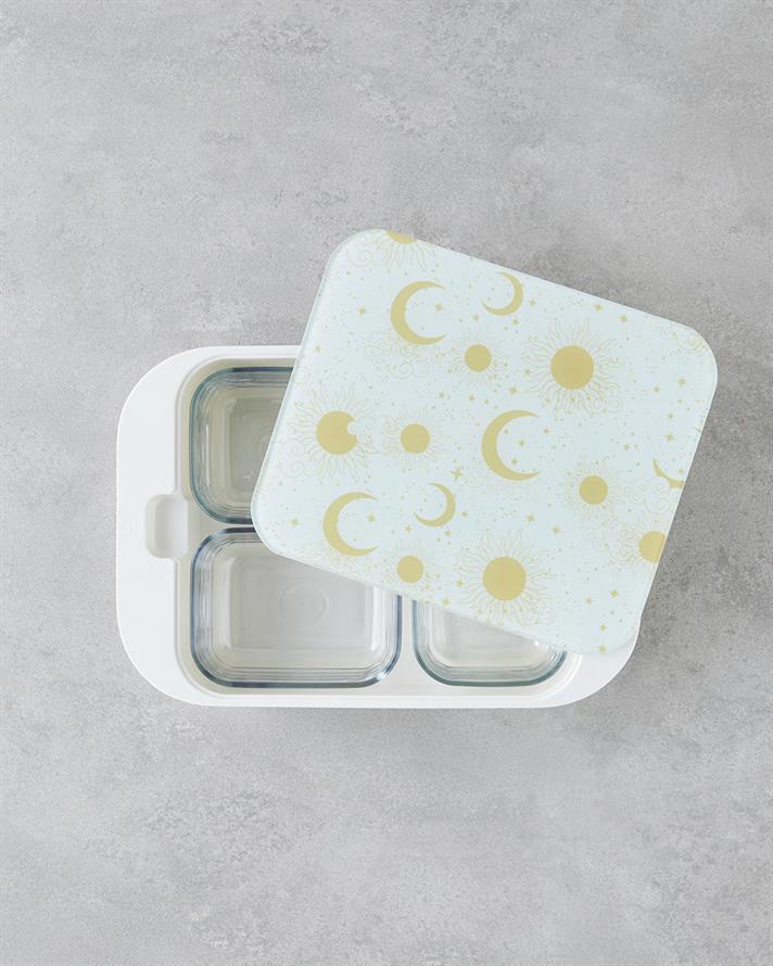 Talisman Galaxy Melamine 4-Pack Breakfast Box with Glass Lid 30x21 cm Gold