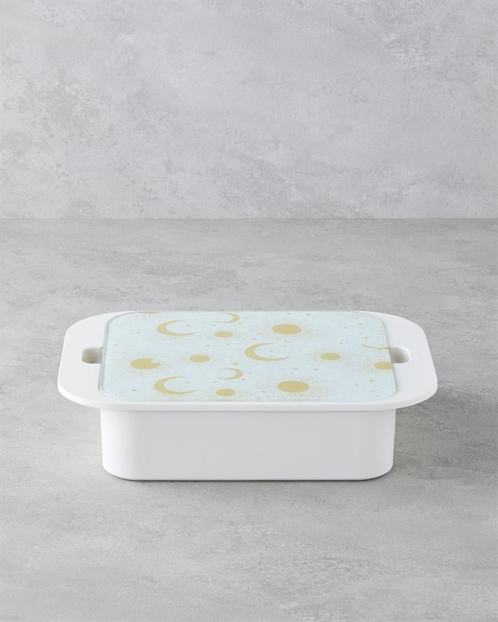 Talisman Galaxy Melamine 4-Pack Breakfast Box with Glass Lid 30x21 cm Gold
