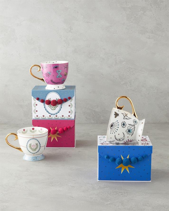 Talisman Magic New Bone China Christmas Mug 460 ml Pink