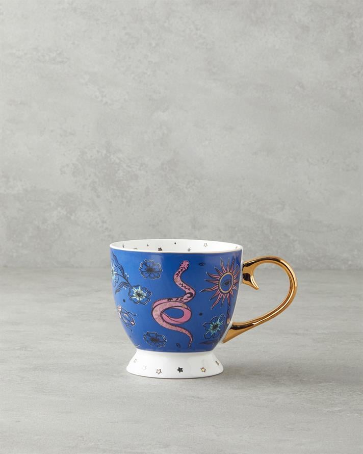 Talisman Snake New Bone China Christmas Mug 460 ml Navy