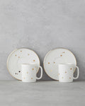 Talisman Star Bone Porcelain 4 Pieces 2 Seater Coffee Cup Set 90 ml Gold
