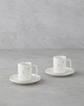 Talisman Star Bone Porcelain 4 Pieces 2 Seater Coffee Cup Set 90 ml Gold