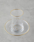 Talisman Star Glass 12 Pieces 6 Person Tea Set 170 ml Transparent-Gold