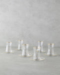 Talisman Star Glass 12 Pieces 6 Person Tea Set 170 ml Transparent-Gold