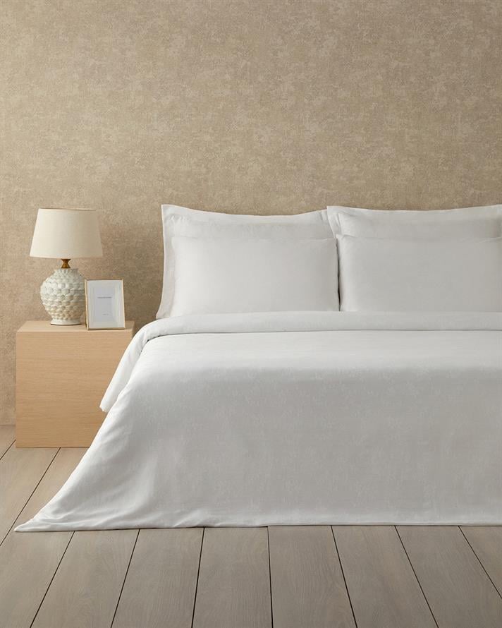Taylor Lyocell Satin Double Size Duvet Cover Set 200x220 cm White