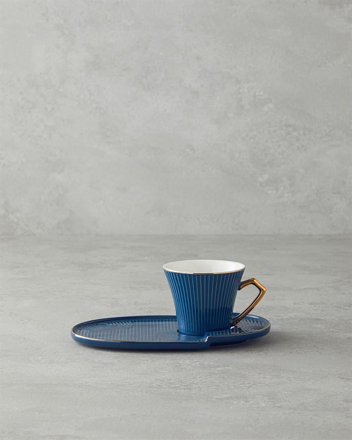 Terra New Bone China Tray Coffee Cup Set Navy