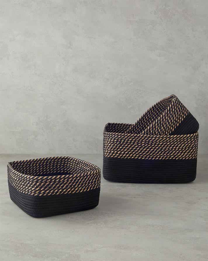 Terra Cotton Basket Natural-Black