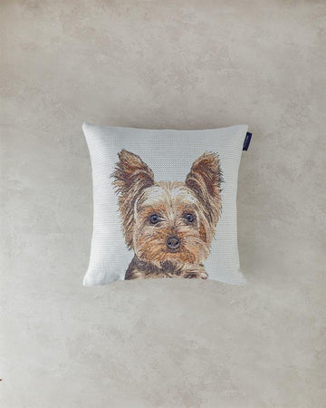 Terrier Tapestry Cushion Cover Ecru