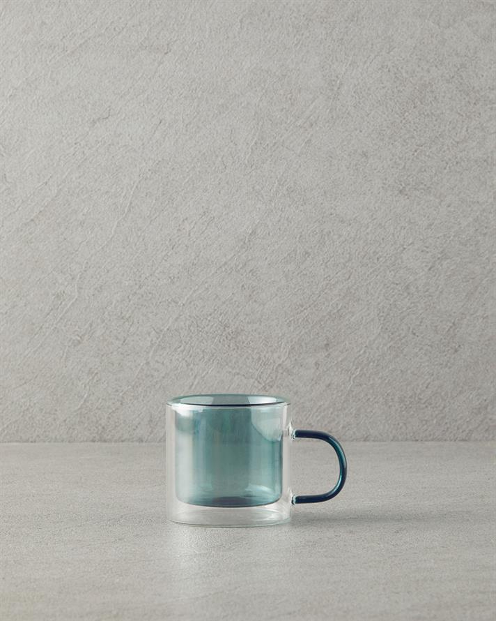 Tetra Borosilkat Glass Double Walled Mug Green