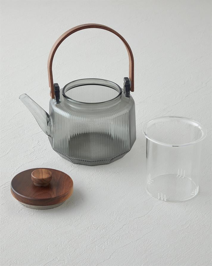 Tiara Borosilicate Glass Teapot 600 ml Grey