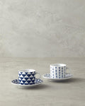 Trin Porcelain Coffee Cup Set 4 Pieces 2 Seater Navy Blue