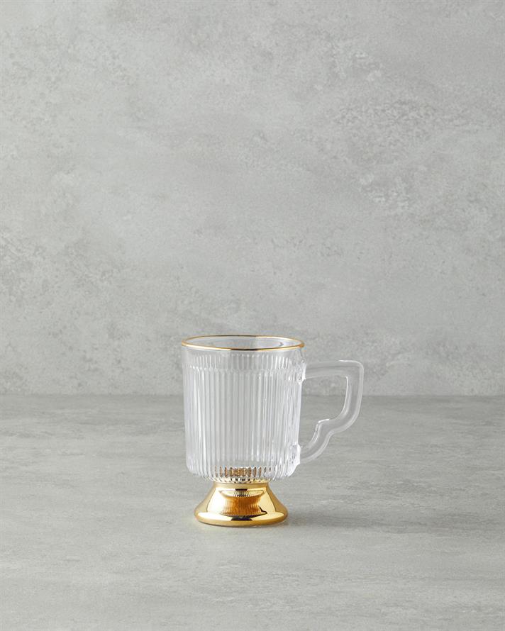 Trophy Bloom Glass Mug of 2 325 ml Gold