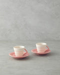 Valora Ceramic 4 Pieces 2 Seater Coffee Cup Set 90 ml Pink