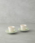 Valora Ceramic 4 Pieces 2 Person Coffee Cup Set 90 ml Light Green