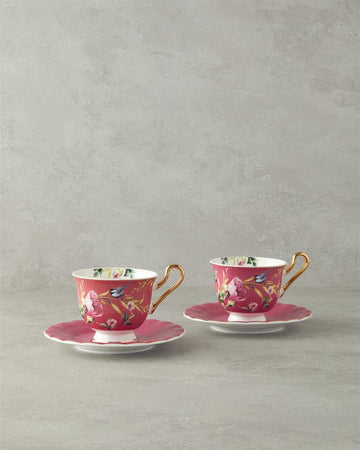 Vanilla New Bone China Tea Cup Set 4 Pieces 2 Seater Purple