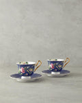 Vanilla New Bone China Tea Cup Set 4 Pieces 2 Seater Navy Blue