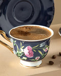 Vanilla New Bone China Coffee Cup Set 4 Pieces 2 Seater Navy