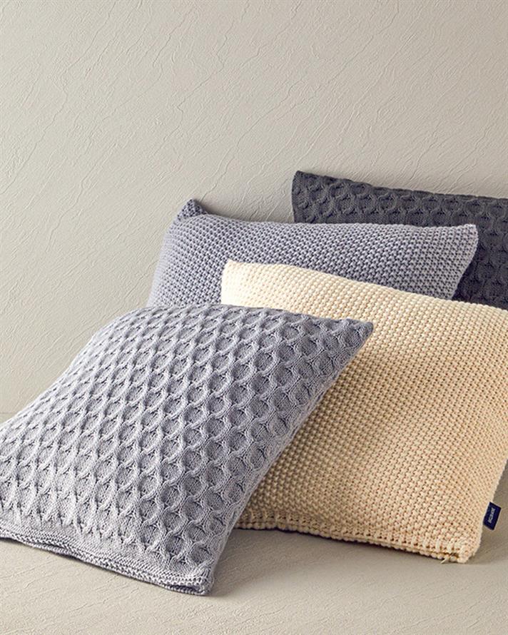 Velvety Knitwear Cushion Cover Grey