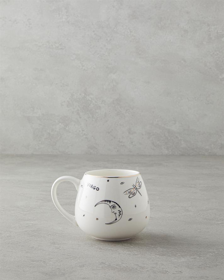 Virgo New Bone China Mug 325 ml Black-White-Gold