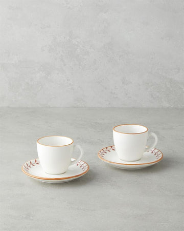 Vivara Bone Porcelain 12 Pieces 6 Seater Coffee Cup Set 90 ml Pink