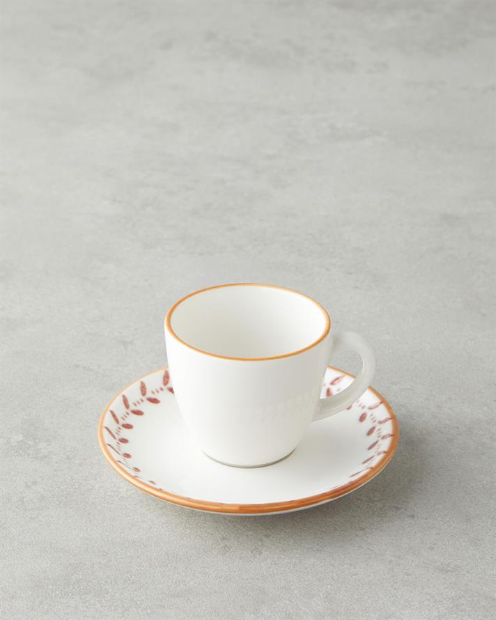 Vivara Bone Porcelain 12 Pieces 6 Seater Coffee Cup Set 90 ml Pink