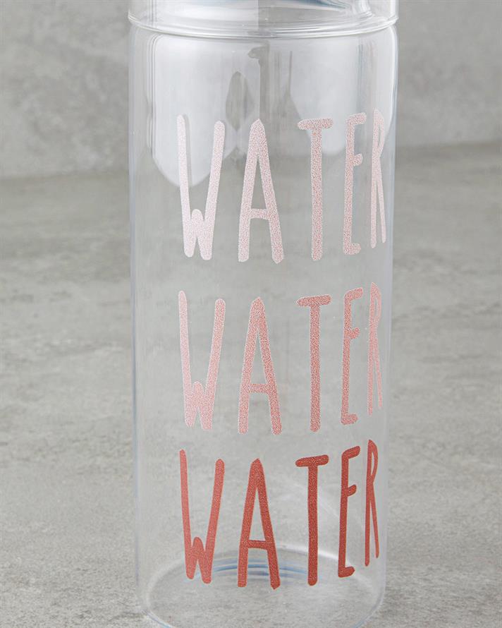 Watery Glass Bedside Pitcher 750 ml+250 ml Pink