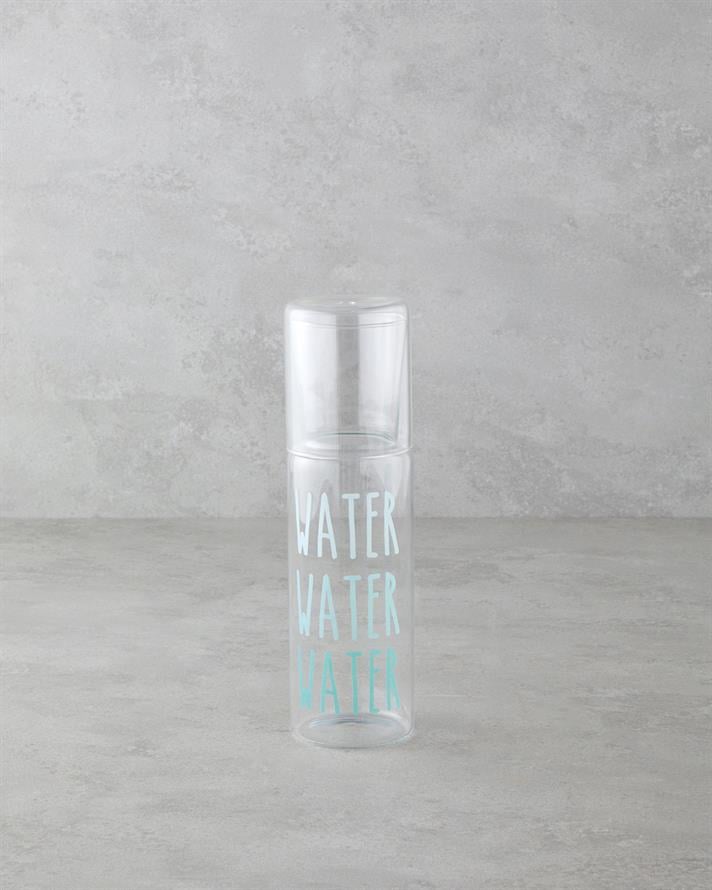 Watery Glass Bedside Pitcher 750 ml+250 ml Blue