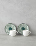 Winsome Bone Porcelain 4 Pieces 2 Seater Coffee Cup Set 90 ml Green