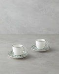 Winsome Bone Porcelain 4 Pieces 2 Seater Coffee Cup Set 90 ml Green